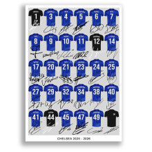 Mounted Gifts Chelsea Team Squad 2025-2026 Signed Poster Print Framed Picture Photo Autograph Gift 25/26 Enzo Cole Palmer Garnacho Joao Pedro (A4