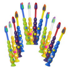 100 x Children's Toothbrushes ~ Bulk Pack Wholesale Kids Manual Brushes (Sucker Base)