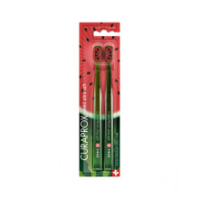 Curaprox Watermelon Summer Edition 2024 Adult Ultra Soft Toothbrush Duo, Green, 2 Count