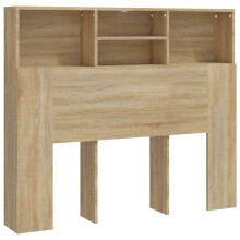vidaXL Headboard Cabinet Home Indoor Bedroom Bookcase Headboard Cabinet Wooden Storage Bed Backboard Footboard Furniture Bed Accessory Sonoma Oak