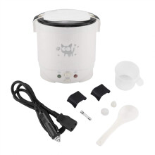 Mini 12V Rice Cooker for Car, 1L Non Stick Coating Cooking Food Pot Electric Portable Steamer Fast Fully Automatic High Temperature Protection for