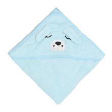 Asciugamano Asciugamano per Bambini con Cappuccio Blu Cagnolino 80x80cm in Fleece Corallo Avvolgente