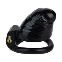Male Chastity Devices Black Light Resin Cock Cage For Men With 4 Ring Sizes, Invisible Lock, Realistic Dildo Size S