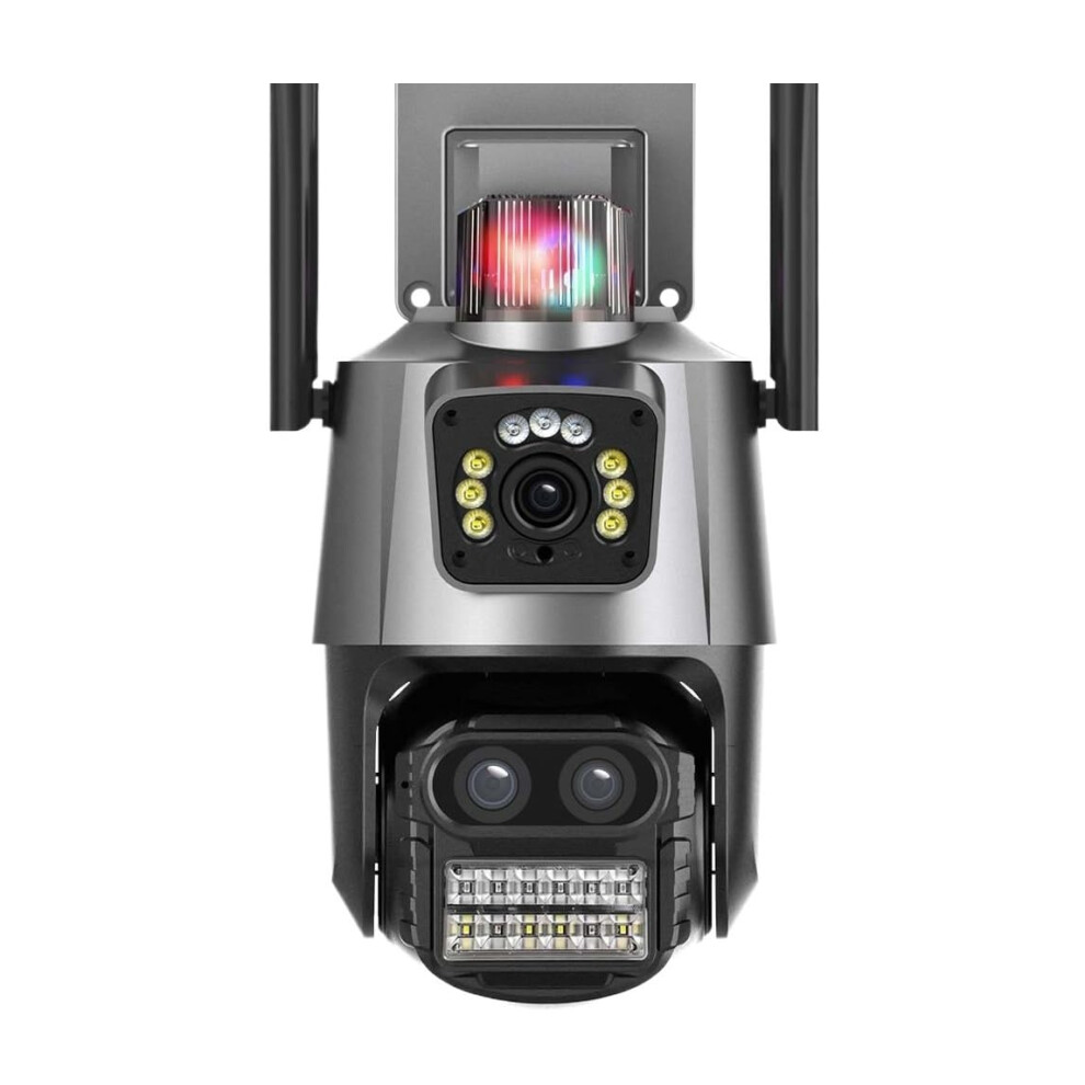 Security Cameras Wireless Outdoor 9Mp Hd Ip Camera Three Lens 8X Zoom Ptz Surveillance With Police Light Alarm And 128Gb Storage 9199774996525