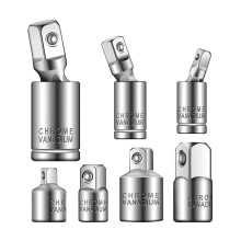 UJoint Impact Socket Adapter Set 1/4 3/8 1/2 Inch Drive, Reducer Kit, 2 Adapters, 2 Reducers, Silver, 7Pack