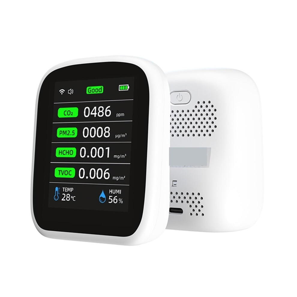 Protable 8In1 PM1.0 PM2.5 PM10 CO2 TVOC HCHO Temperature And Humidity Tester Portable Air Quality Meter CO2 Detector