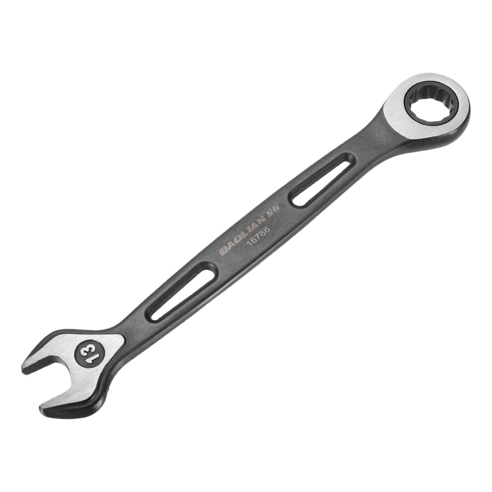 Ratcheting Combination Wrench 13Mm Metric 12Point Crv 72Tooth 5Degree Swing Openended Doublebox Industrial Grade 9382693266118