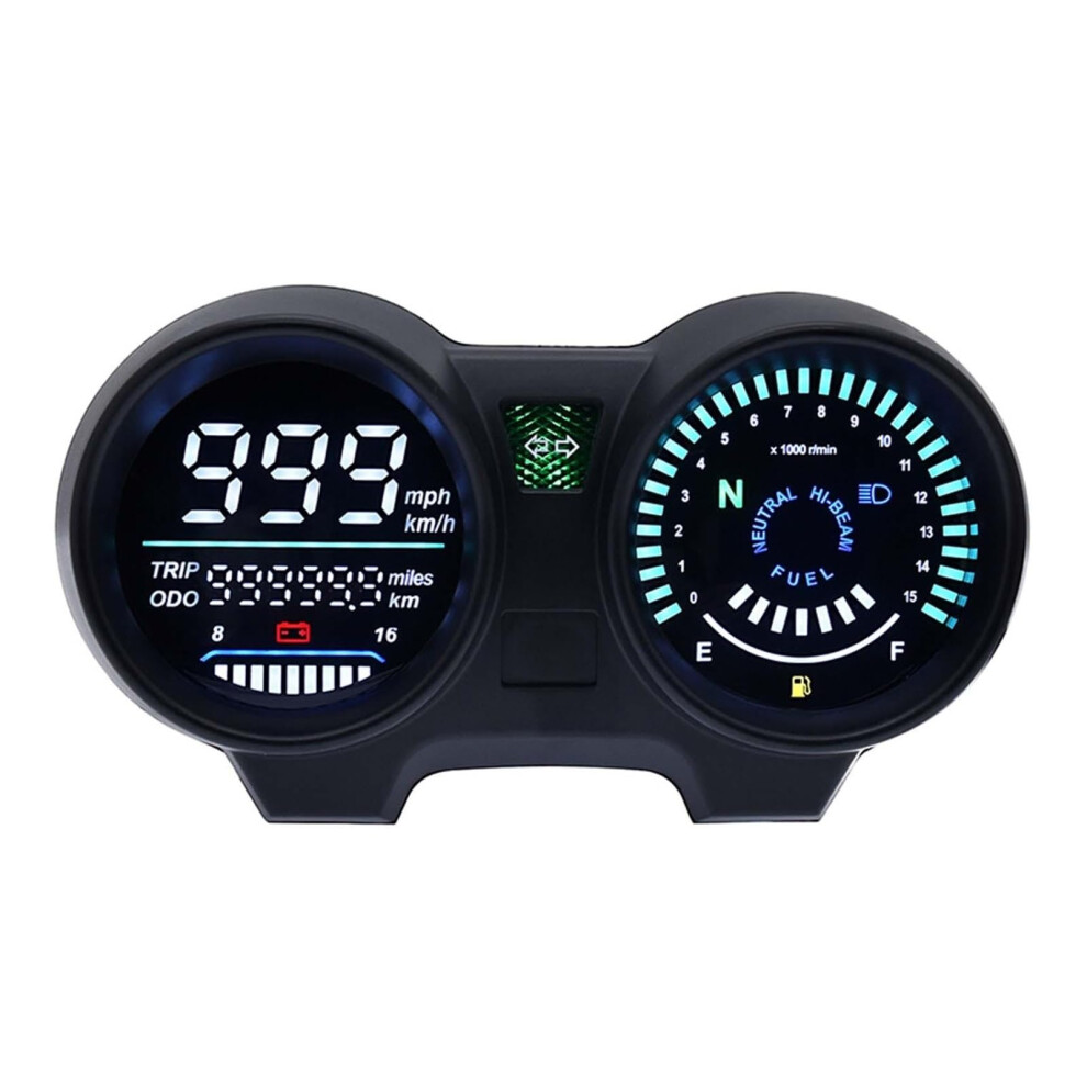 Tachometer Odometer For Motorcycle Led Digital Dashboard Speedometer 199 Km/H 9199774997041