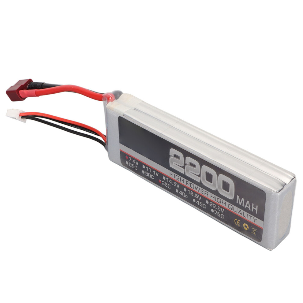 Reliable 7.4V 2S 2200Mah Lipo Battery With T Plug For Rc Models 6951375186452