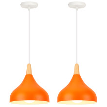 Nordic Modern Chandelier Minimalist Pendant Light Creative Pendant Lights Indoor Pendant Light For Bedroom Bar Cafe Kitchen Office E27 Orange (2PCS)