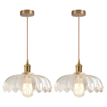 2PCS Glass Pendant Light Vintage Interior Ceiling Light Retro Pendant Lights Modern Pendant Light For Living Room, Bedroom