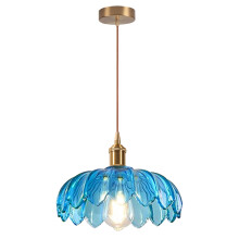 Lampada Da Soffitto Vintage Da Interno Plafoniere In Vetro Lampadario Retrò Lampada A Sospensione Moderna Per Soggiorno, Corridoio Blu