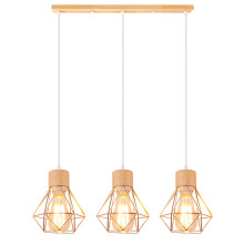 3 Lights Vintage Pendant Light Retro Pendant Light Ceiling Light Modern Indoor Pendant Light Gold Metal Wood Pendant Lights