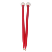 Red Drum Mallet Set: 2Pcs with Felt Head Wooden Handle Non-Slip