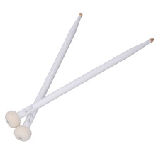 2Pcs White Drum Mallet Set with Felt Head and Maple Handle for Easy Play