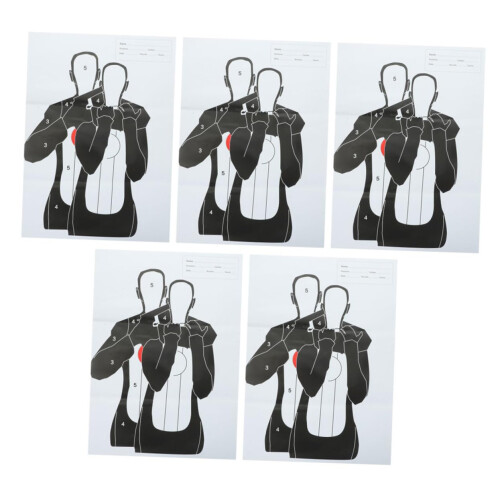 Target Shooting Paper Sheets 5 Pcs For Head Chest Ring Targets Realistic Hostage Scenario Training Backyards Ranges