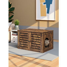 at Litter Box Enclosure, Hidden Litter Box Furniture with Scratching Mat, Tall Legs, Cat House, Side End Table, 80 x 50 x 55 cm