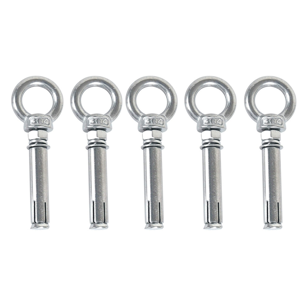 5Pcs M8 X 60Mm Expansion Bolt Anchor Bolt 304 Stainless Steel Ring Lifting Anchor Eye Bolt Expansion Eyebolt 4761068296816