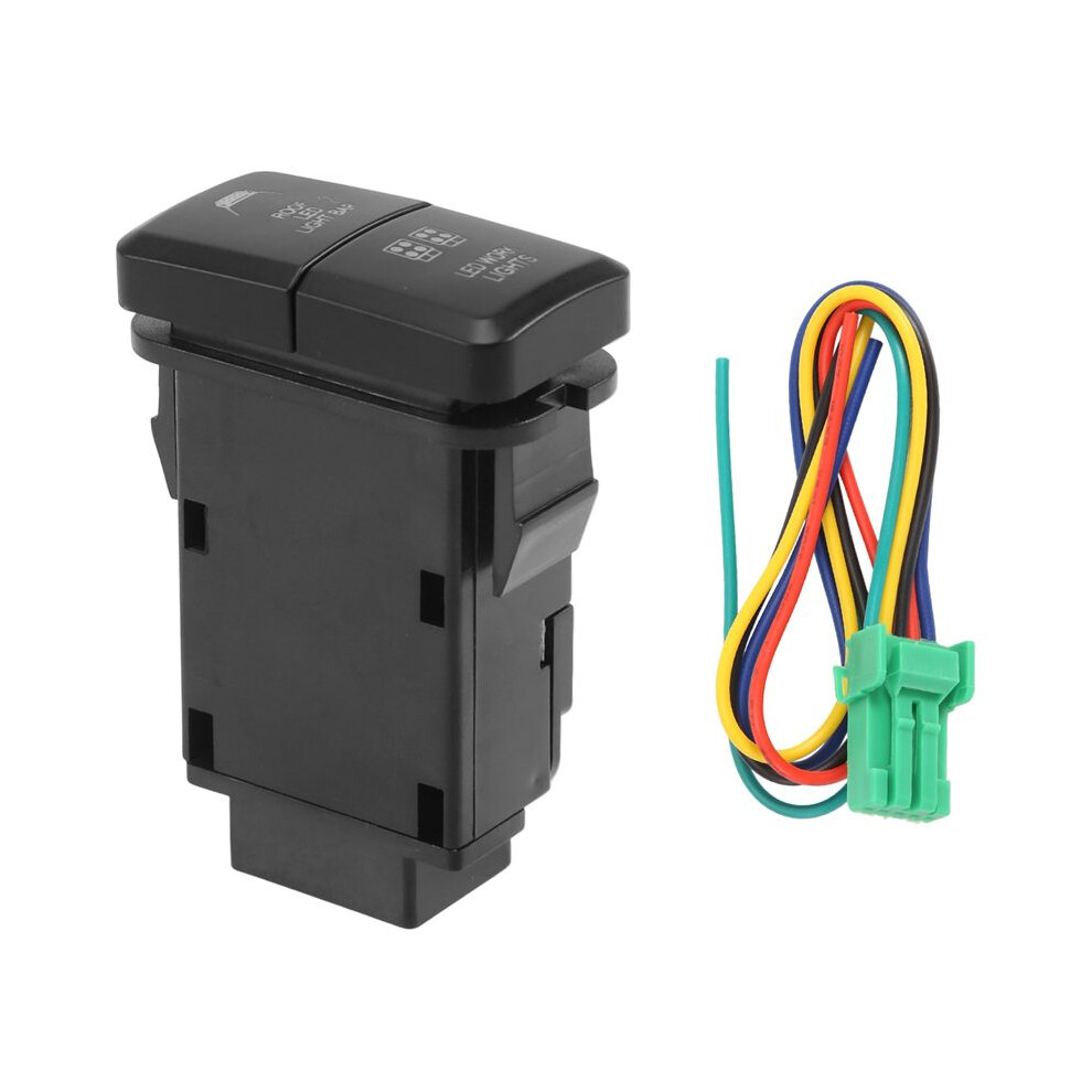 12V Car Dual Led Bar / -Off Push Button For Prado Reiz Hilux Landcruiser Button Light/Green 6131925208227