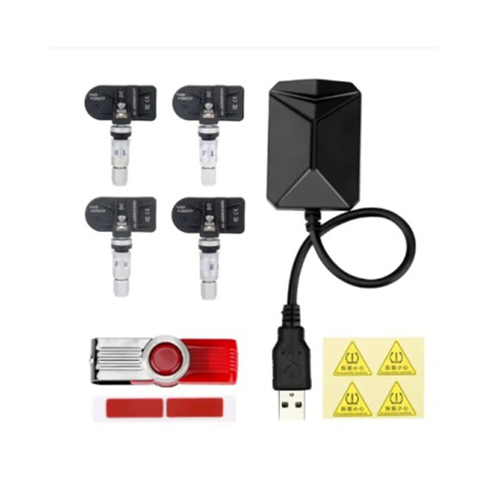 Android Navigation Tpms With 4 Sensors Alarm System Usb Android Car Tpms Wireless Transmission Tire Monitoring(Internal) 6031092514186