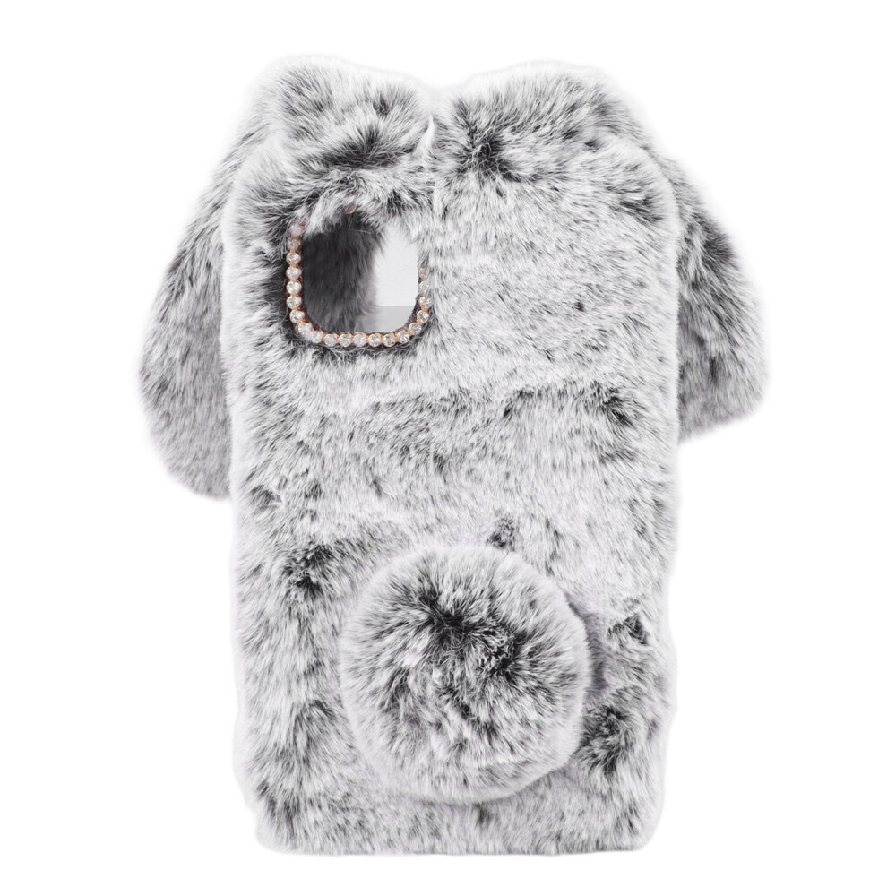 Cute Bunny Ears Plush Tpu Phone Case For Iphone 11 Gray 9391375189874