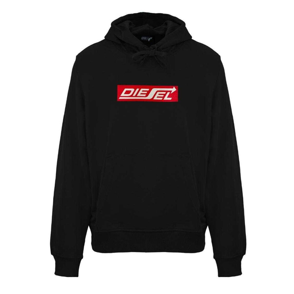 New Diesel Men's (Xl, Caviar) Unisex Adult Arrow Logo Hoodie Black