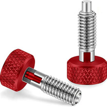 2 Packs Red Hand Retractable Spring Plunger with Knurled Handle M6 Type Quick Release Pins for Rolling Toolbox