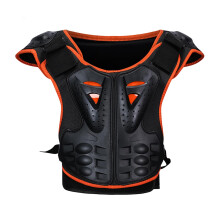 Riding Vest Children | EVA Padded Back Protector, Unisex Riding Vest, Orange Black, Size L