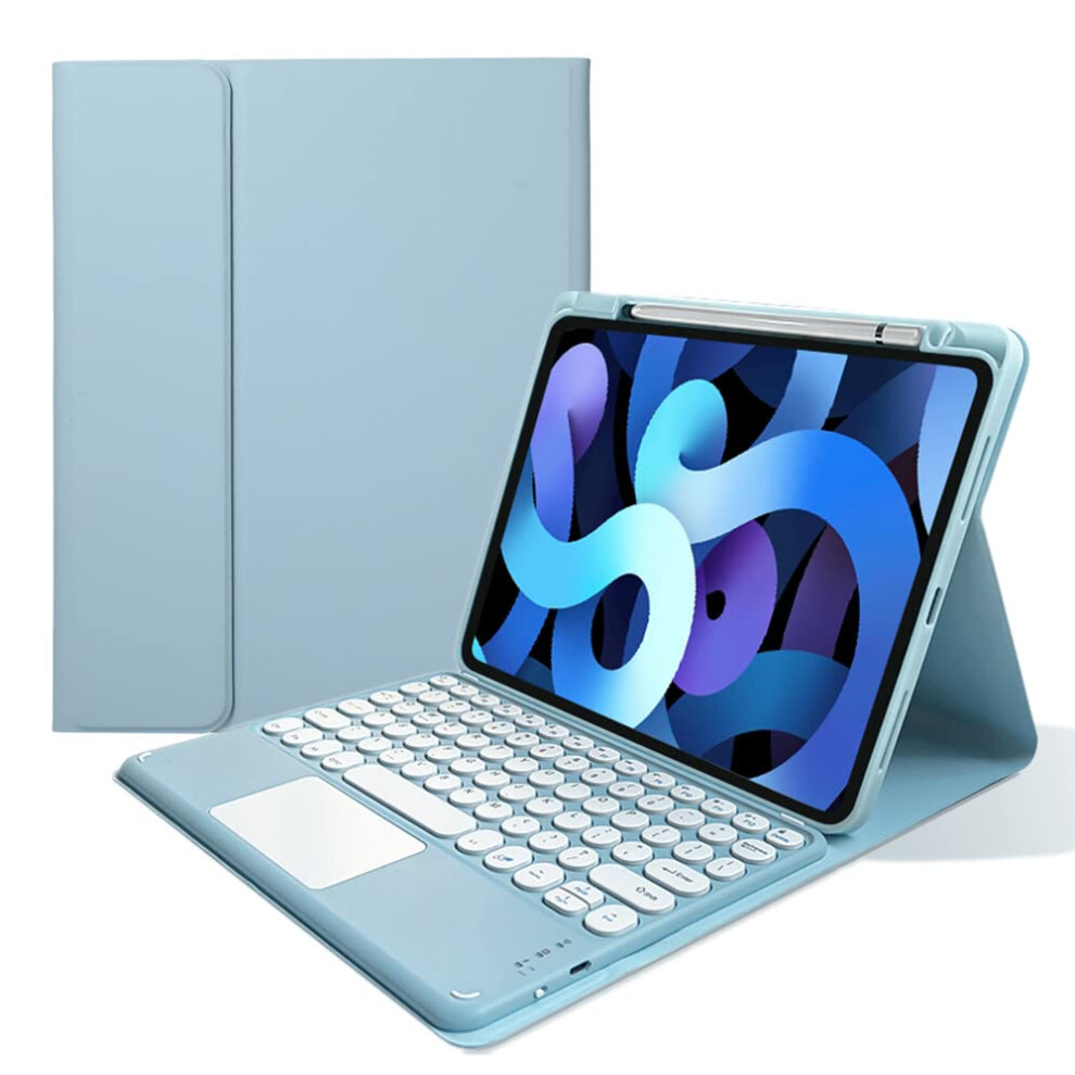Keyboard Case With Touchpad For Ipad 11Th And 10Th Gen 10.9 Inch, Magnetic Detachable Tooth, Misty Blue 9199774999083
