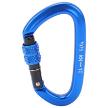 High-strength Aluminum Alloy Screw Lock Carabiner, Palm-sized, Auto Locking Twist Lock Carabiner with Hot Forged Surface Oxidation Treatment, 10KN