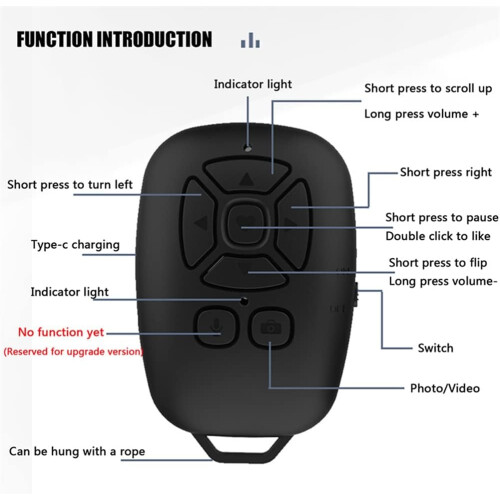 Bluetooth Remote Control Selfie Camera Trigger Button For Laptop And EBook Page Turning Photo Controller 1