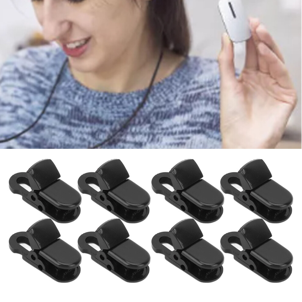 Black 20Pcs Hearing Aid Lanyard Clips, Odorless Anti-Lost Rope For Home & Office