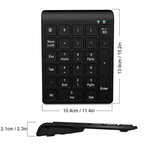 High-Precision 27 Key Bluetooth Keypad with Fast Data Transfer in Black 2