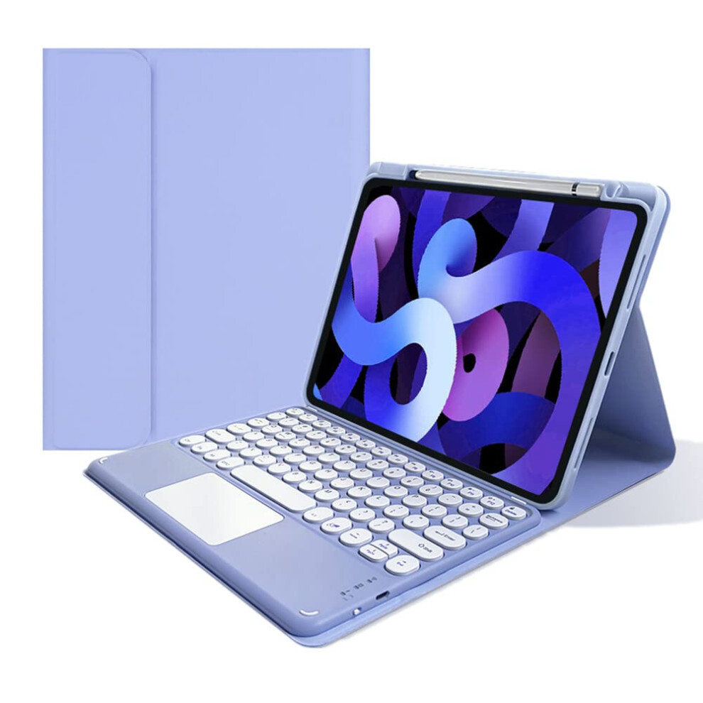 Keyboard Case With Touchpad Magnetic Detachable Cover And Pencil Charging Slot For Ipad Mini Purple 9189345547195