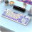 Wireless Bluetooth Mechanical Gaming Keyboard White RGB Backlight Dual Wireless Modes Ergonomic 5