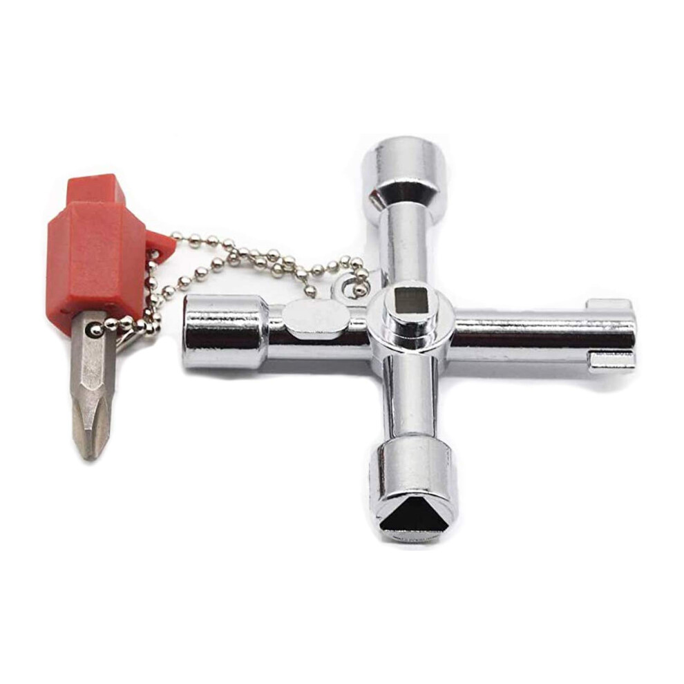 Utility Cabinet Key 4 Way Multifunction Zinc Alloy For Gas Electric Meter Box And Radiator 9199774001069