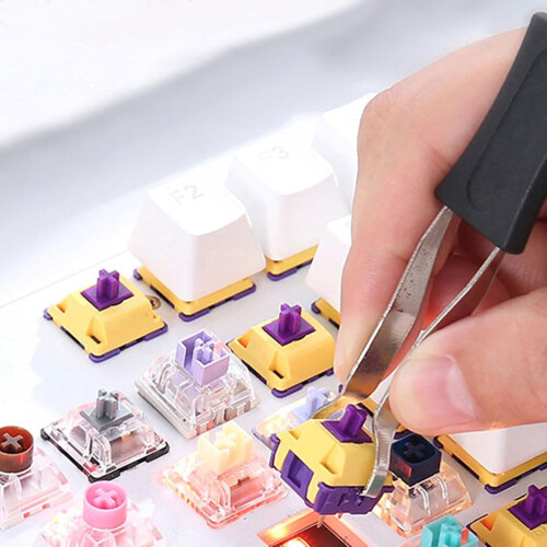 Mechanical Keyboard Keycap Puller with Dual Head Design, Durable Stainless Steel Wire Remover 1
