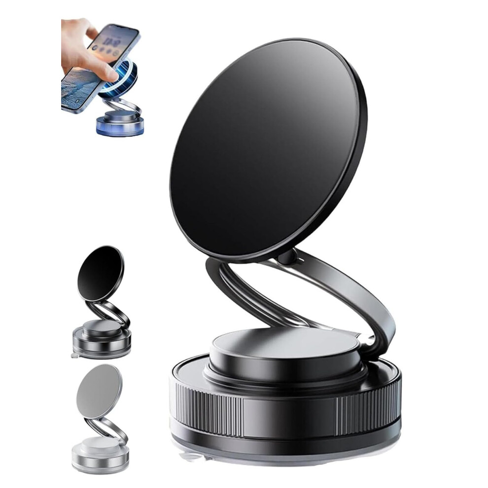Phone Holder, 360Degree Adjustable Vacuum Magnetic Mount, Foldable, Compatible With Most Smartphones Black 9347817431957