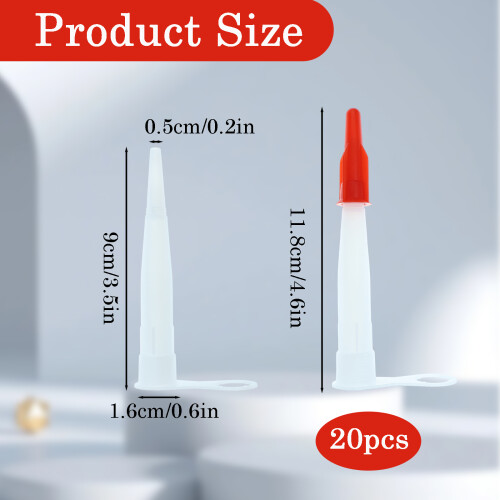 Caulk Nozzle Extension with Seal Covers, Standard Thread Base for Secure Attachment, High-Quality Plastic Applicator Tips Featuring Smooth Flow 2