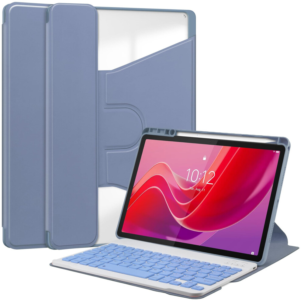 Keyboard Case With Detachable Wireless Keyboard, Stand And Pencil Holder Â Lavender For Lenovo Tab M11 2024 Purple 9199774001809