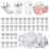 Self Adhesive Clips, 100PCS Plastic  Wall Hanging Clips for Office, Home, School Organization 1
