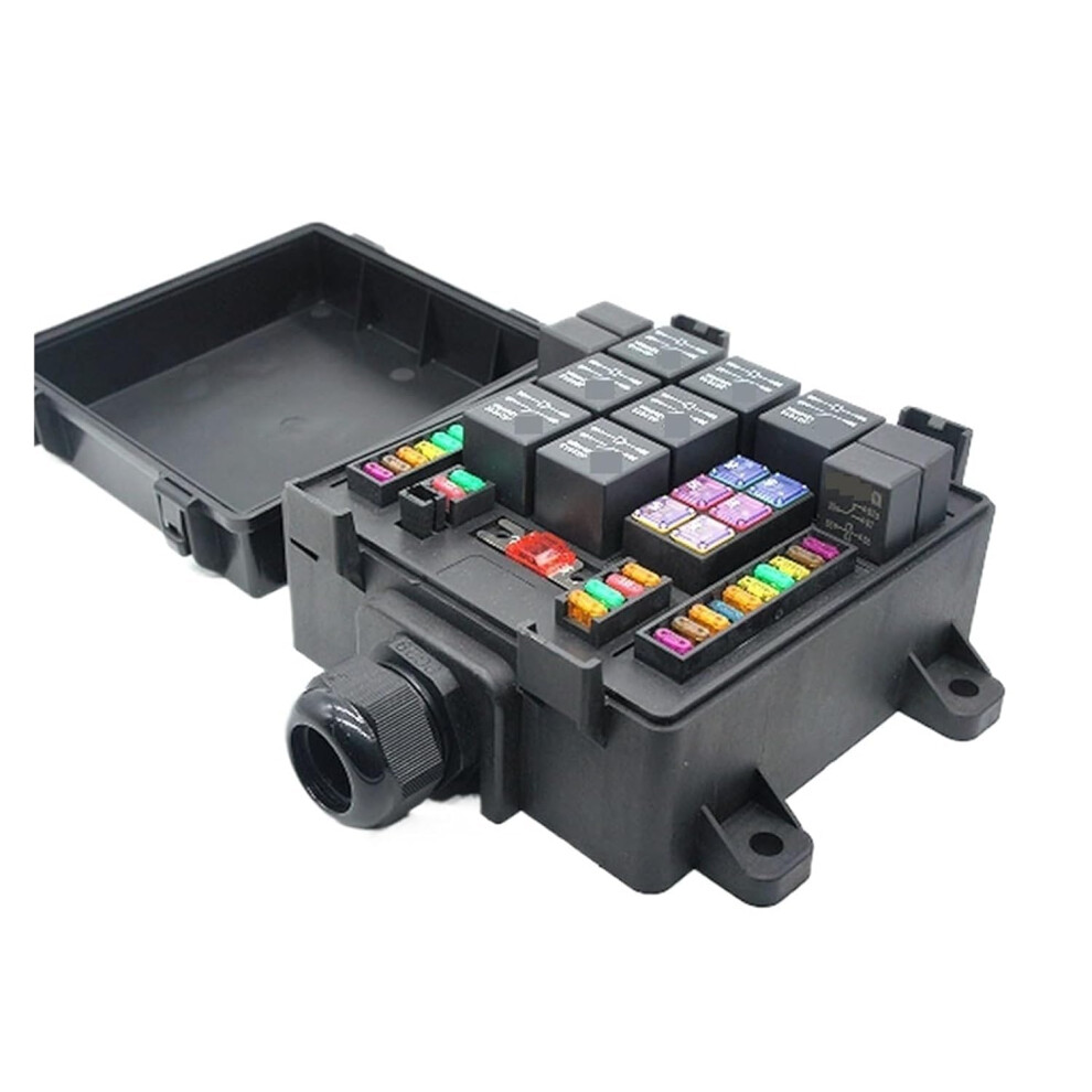 24V 5Pin Waterproof Automotive Relay Fuse Box With Blade Fuse Holder For Truck And Rv Multicircuit Wiring 9347817432633