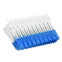 Soft Silicone 160-Piece Interdental Brush Set with Storage Box in Blue