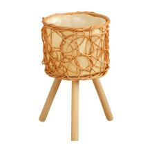 Cestas para Plantas de Pie para Balcón, Macetas Tejidas, Soportes Decorativos para Flores para Sala de Estar, Estantes de Almacenamiento para