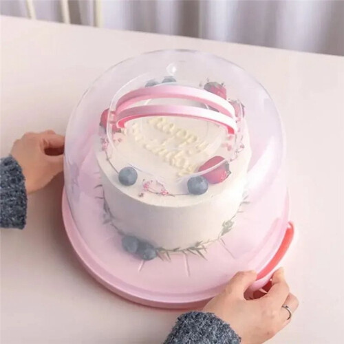 Practical Home Cake Box Dust Proof Plastic Pastry Storage Boxes Dessert Container Round Cake Carrier 1