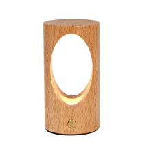 Veilleuse LED Rechargeable en Bois - Lampe de Chevet à Commande Tactile pour Chambre D'Enfant et Décoration Intérieure