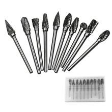 Double Cut Design Tungsten Carbide Burr Set High Work Efficiency Multi Purpose Rotary Burr Long Lifespan Versatile Carving Tool for Metals Non Metals