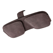 Magnetic Glasses Clip Multifunctional Pu Leather Sun Visor Glasses Case Card Ticket Pen Buckle Clip Tool Brown