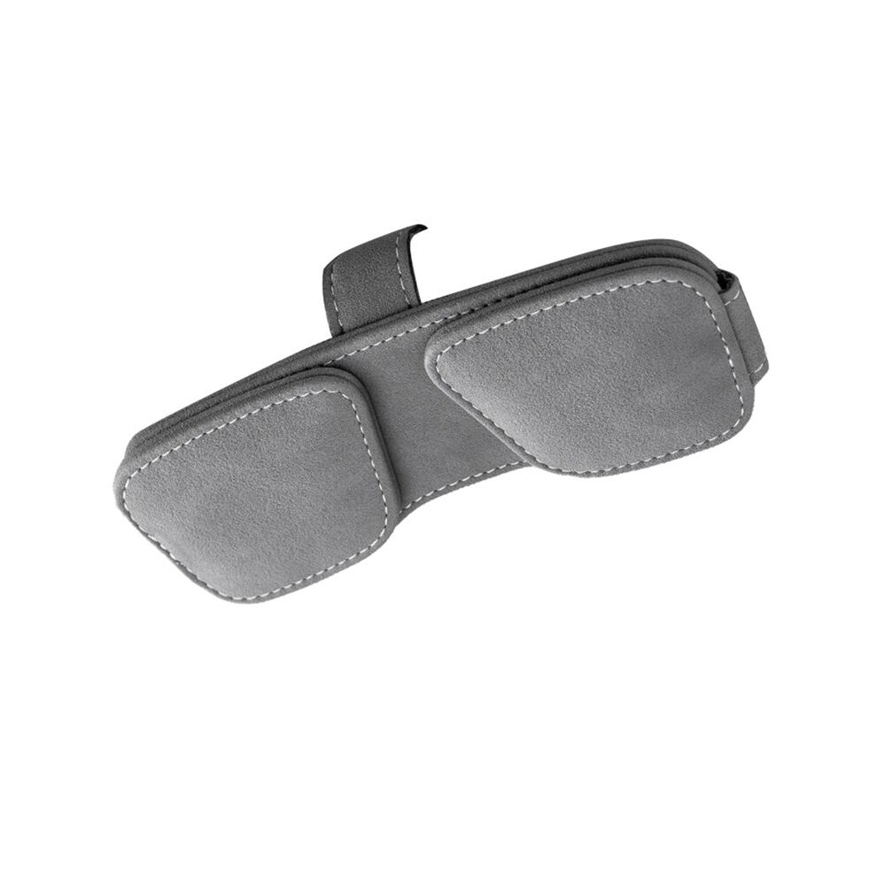 Magnetic Glasses Clip Multifunctional Pu Leather Sun Visor Glasses Case Card Ticket Pen Buckle Clip Tool Gray 6032838401869
