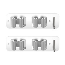 Soporte para Escoba y Fregona de Acero Inoxidable Montado en la Pared, Organizador de Escoba y Fregona, Ganchos Resistentes para Fregona, 2 Piezas
